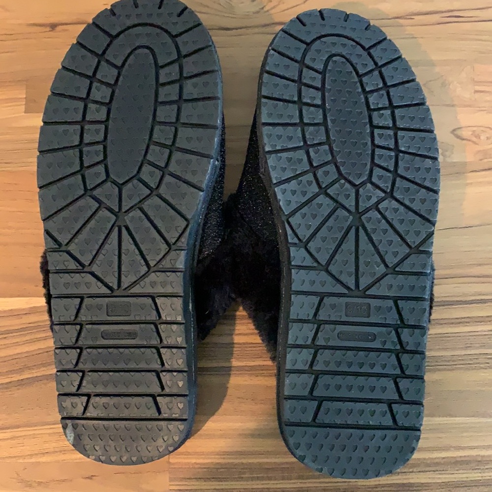 New Hounds Black Glitter Scuff Slippers Size 9/10 - Picture 3 of 7